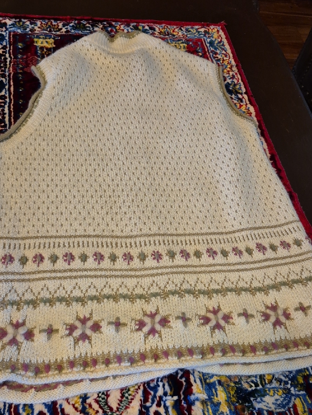 Woolrich Womens Floral Knit Full Zip Sweater Vest. Sz.L.(#2013D) vintage 90's. - Picture 14 of 16